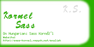 kornel sass business card